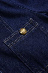 Denim Metallic Button Pocket Outerwear