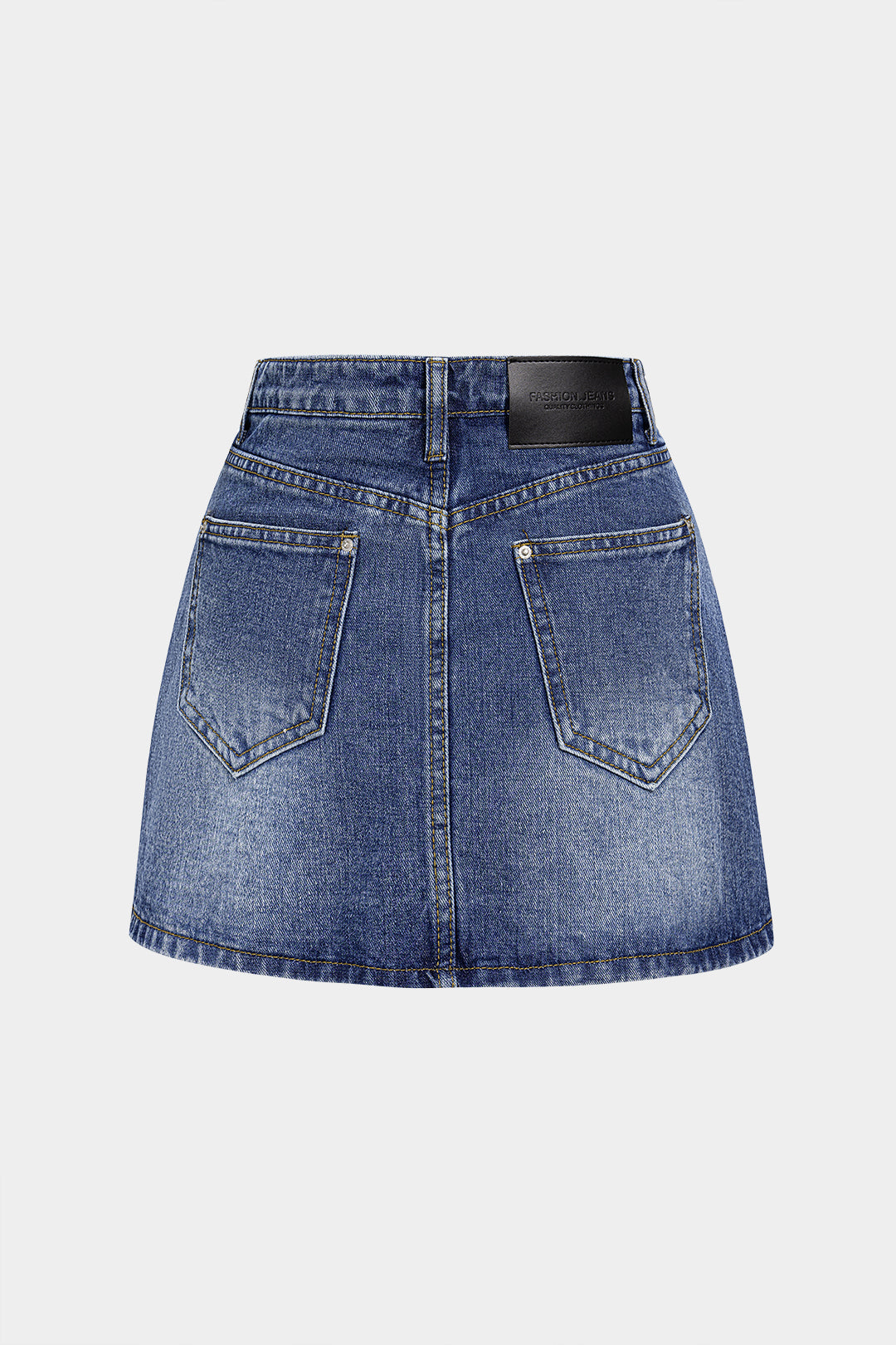 Denim Asymmetrical High Waist Skirt