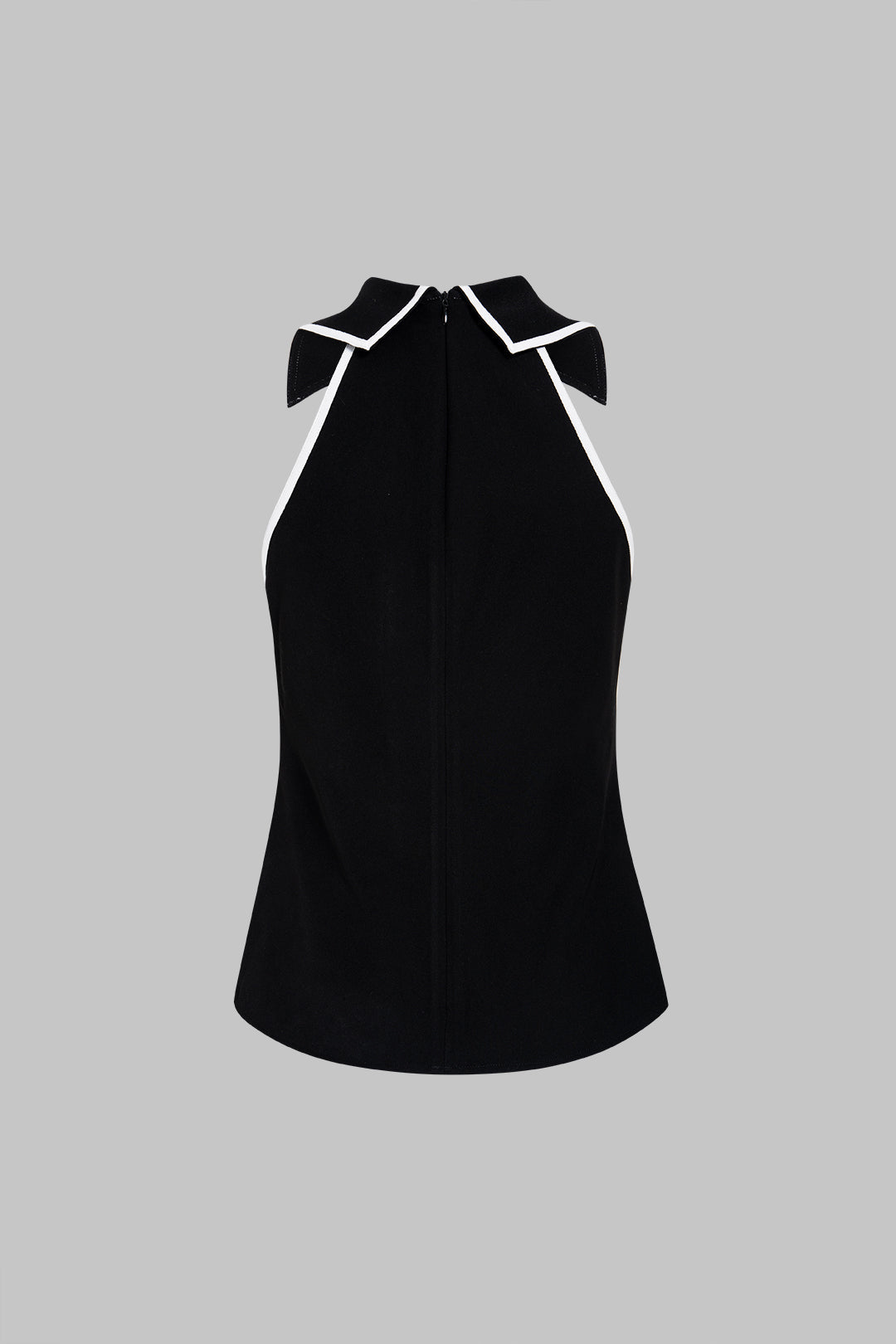 Contrast Trim Halter Neck V-Neck Tank Top