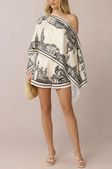 Artistic Print Satin Shorts