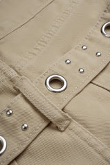 Denim Eyelet Pocket Shorts