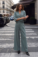 Button Notched Lapel Blazer