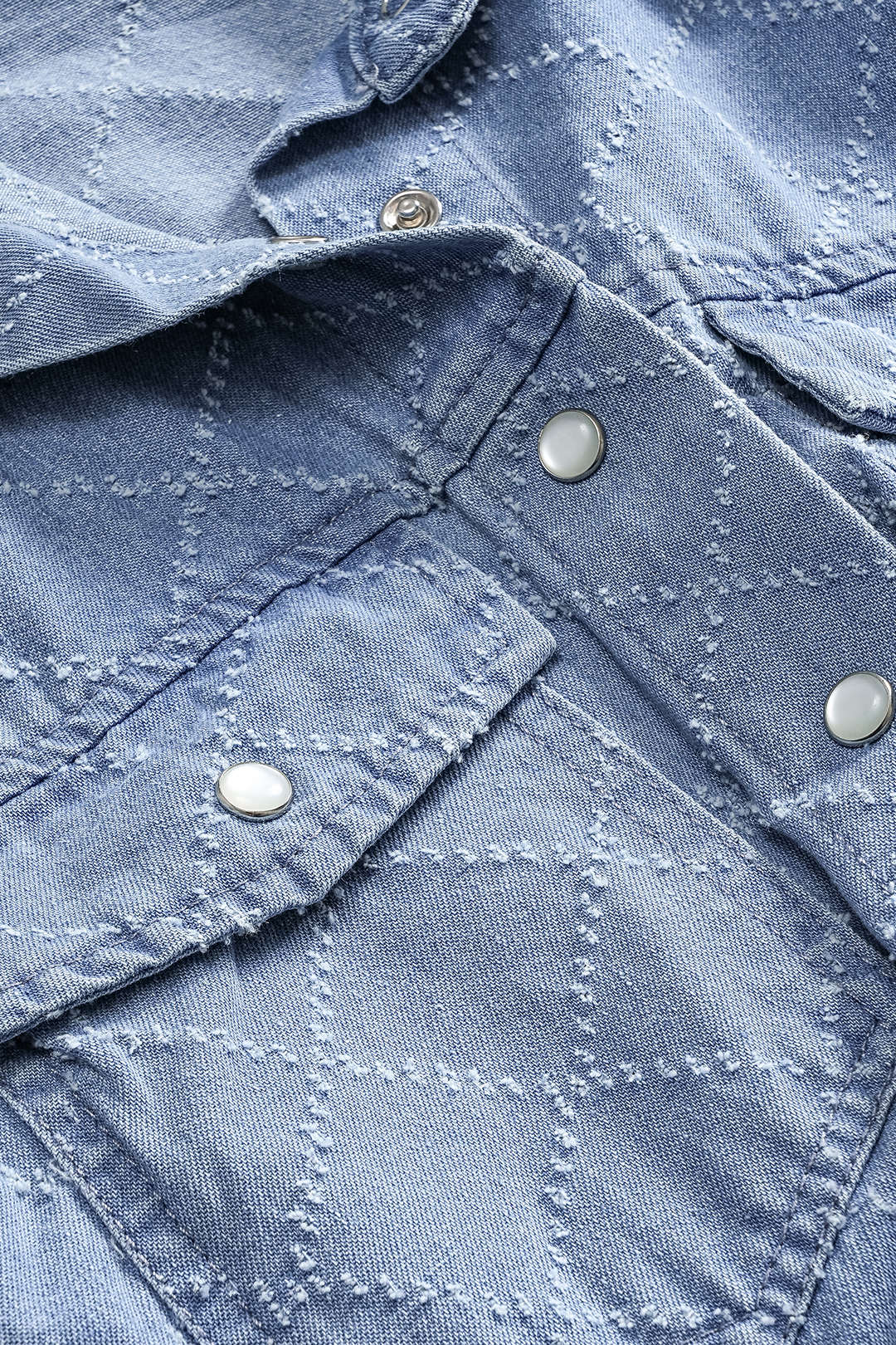 Denim Lapel Belted Pocket Short Sleeve Romper