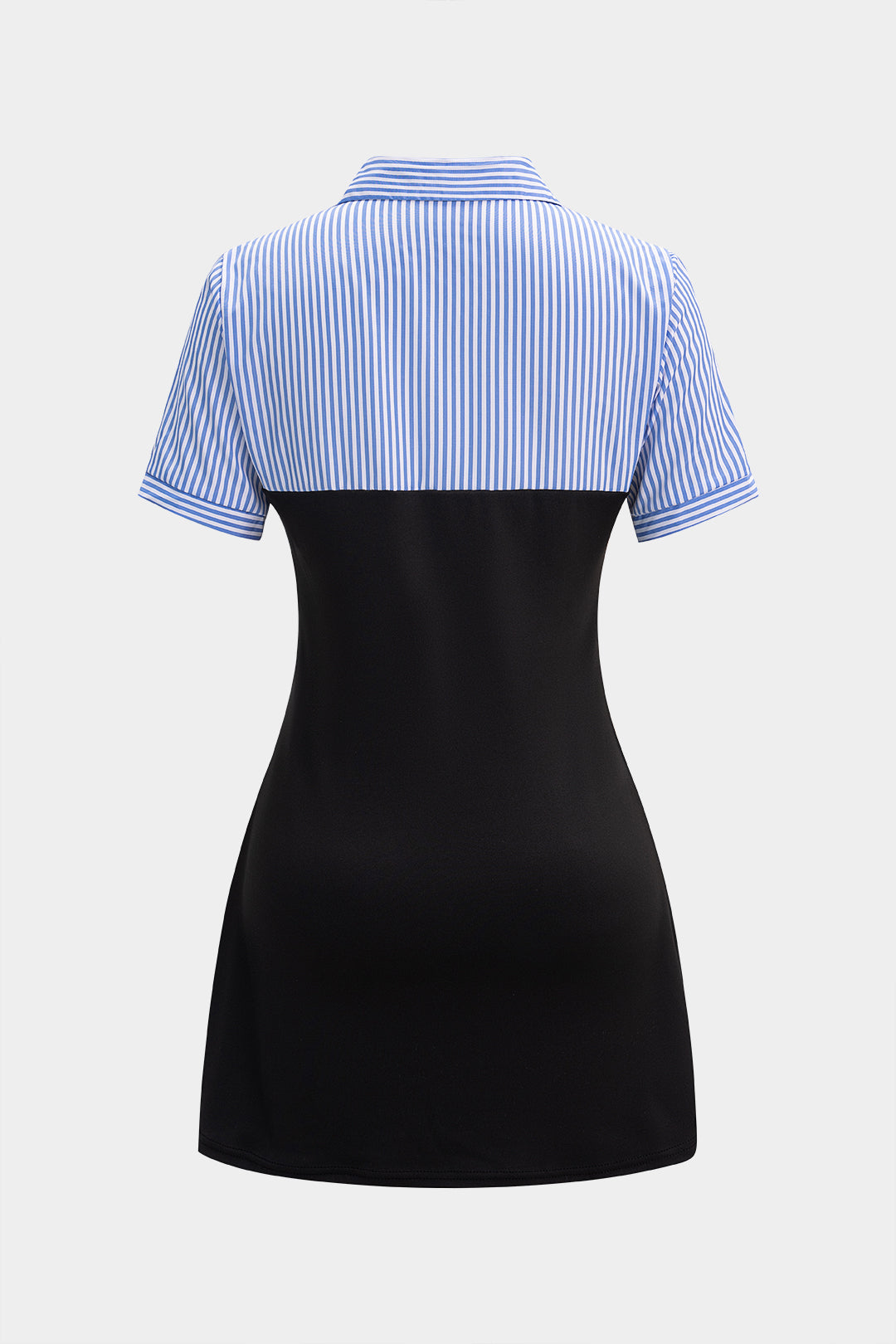Contrast Stripes Print Short Sleeve Mini Dress