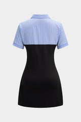 Contrast Stripes Print Short Sleeve Mini Dress