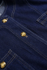 Denim Metallic Button Pocket Outerwear