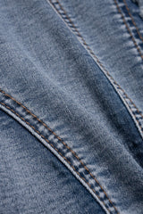 Denim Frayed Asymmetrical Tube Top