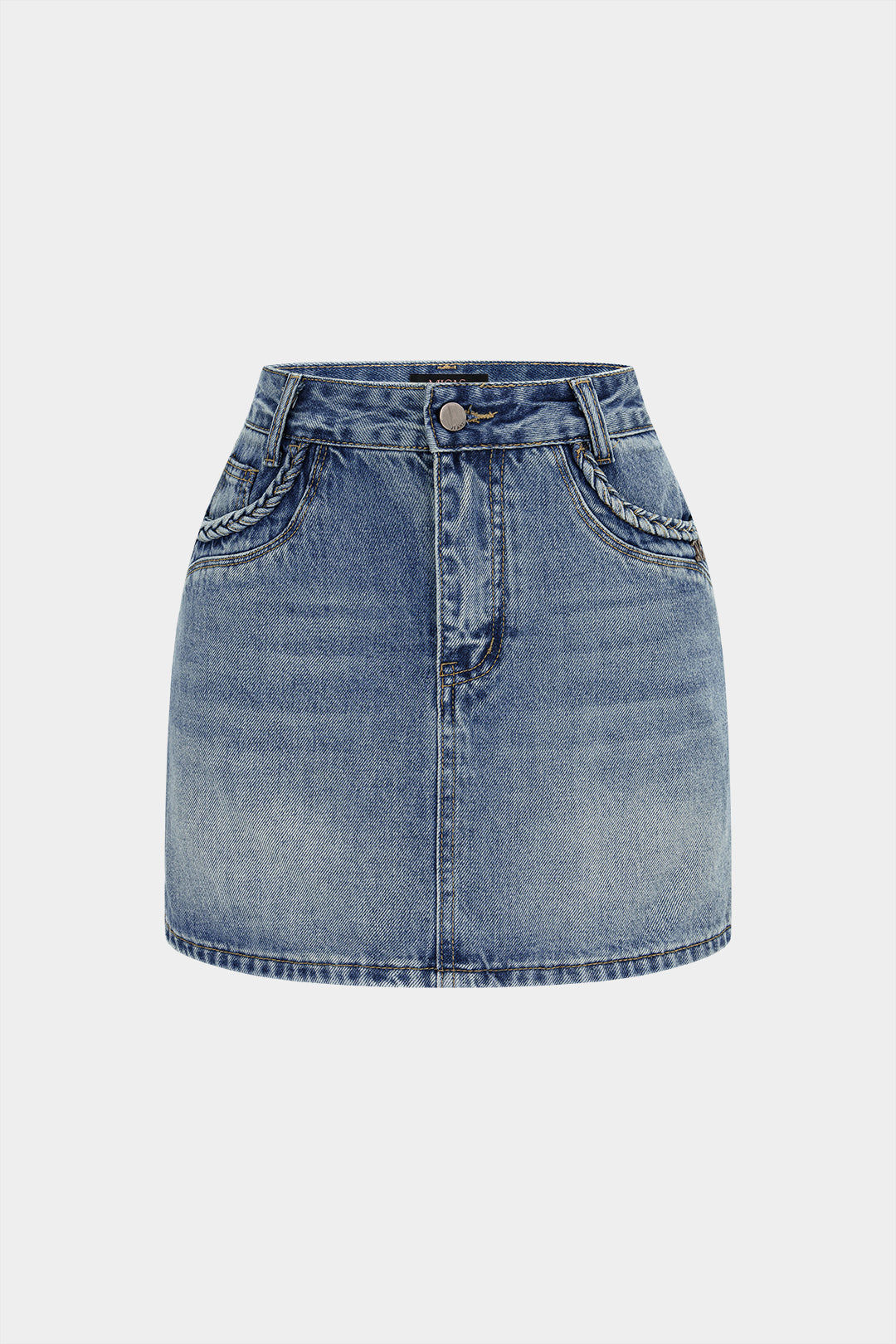 Denim Braided Pocket Skirt