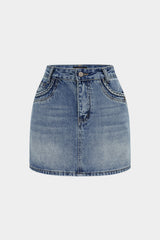 Denim Braided Pocket Skirt