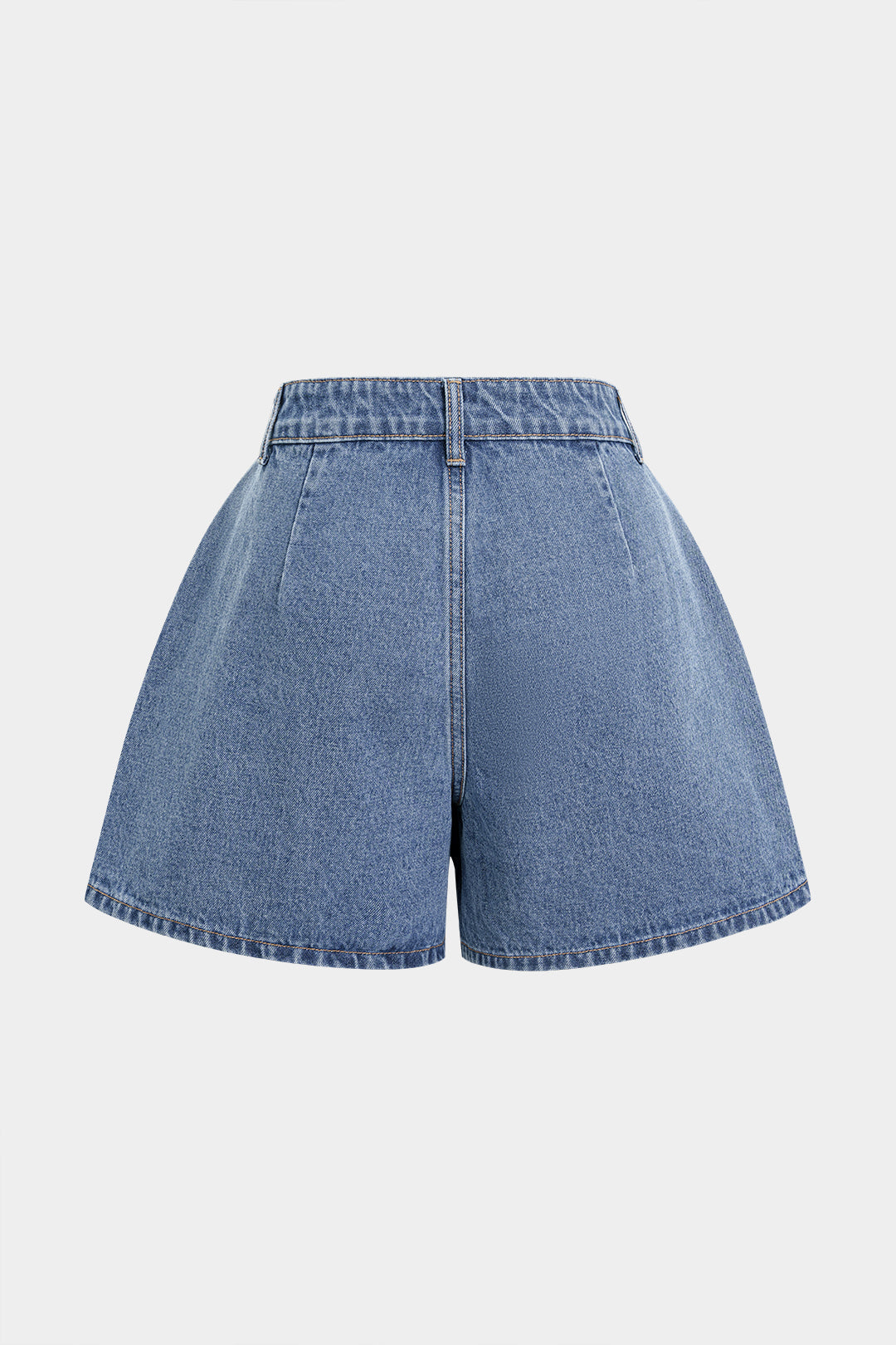 Denim Asymmetrical Button Shorts