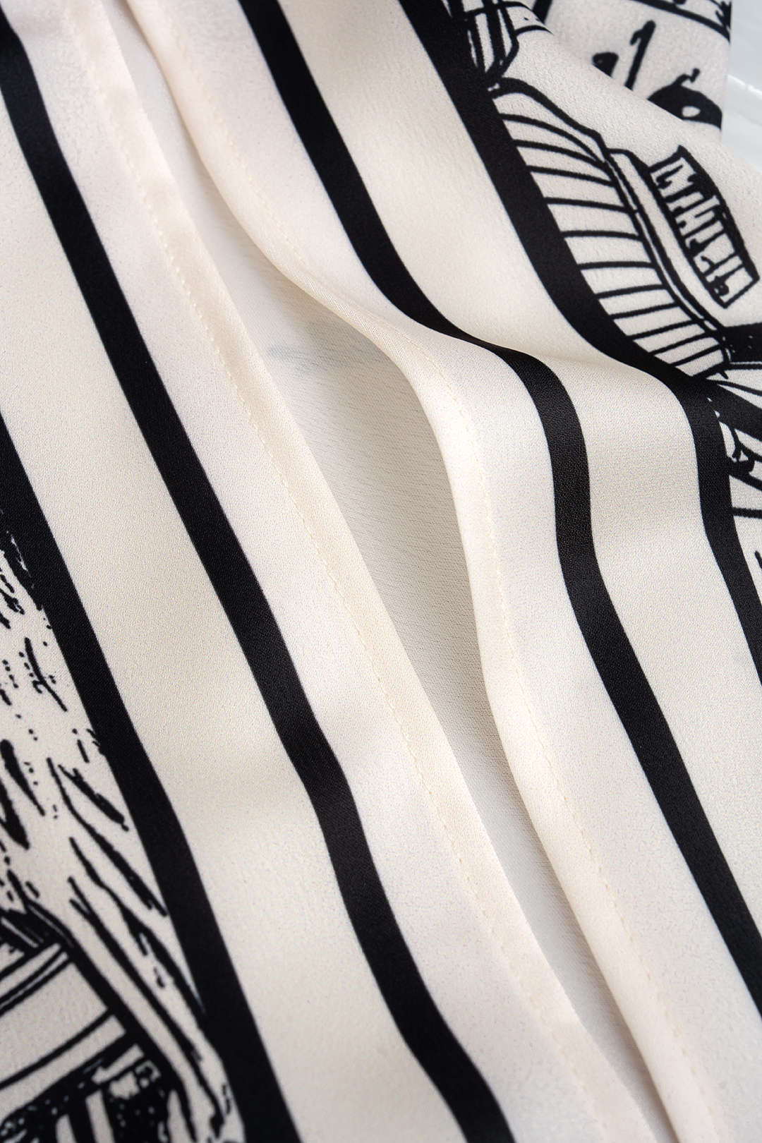 Artistic Print Satin One Shoulder Top