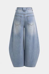 Denim Metallic Decor Wide Leg Jeans