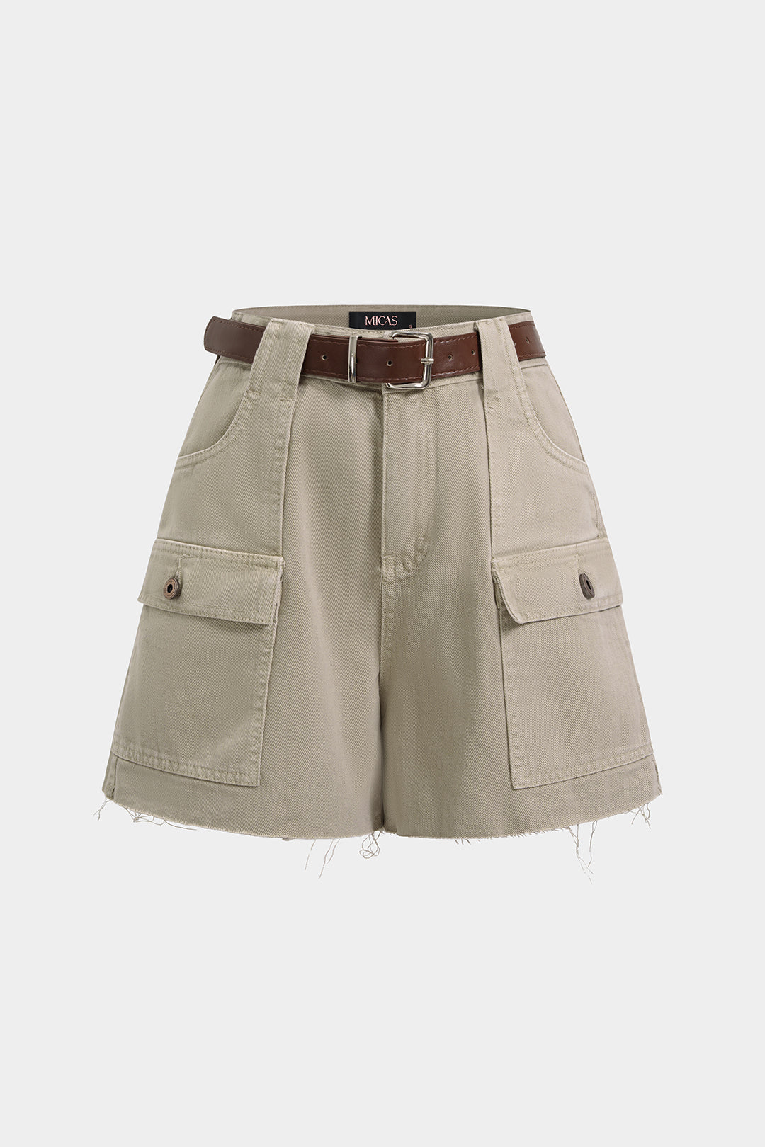 Denim Pocket High Waist Wide Leg Shorts