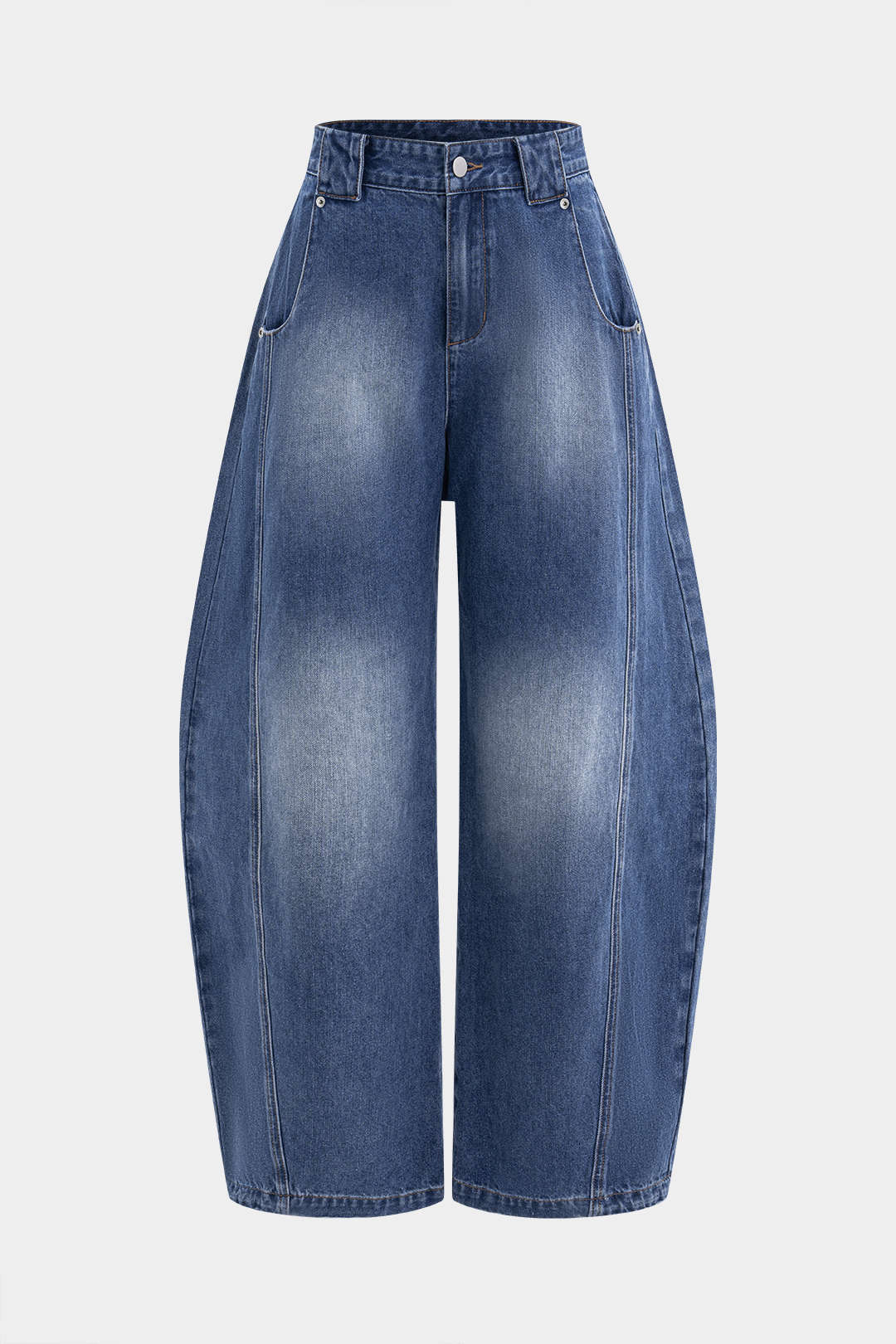 Denim Wide Leg Barrel Jeans