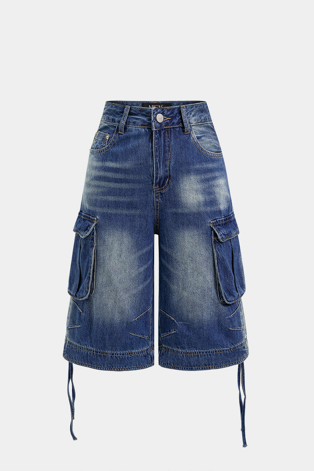 Denim Pocket Tie-Up Shorts
