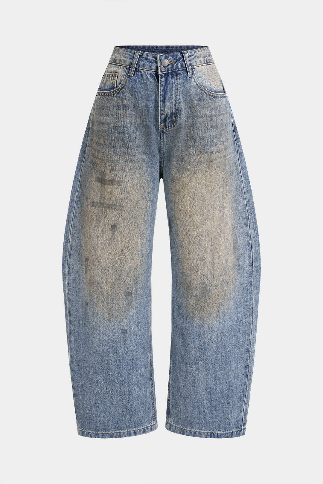Denim Asymmetrical Wide Leg Jeans