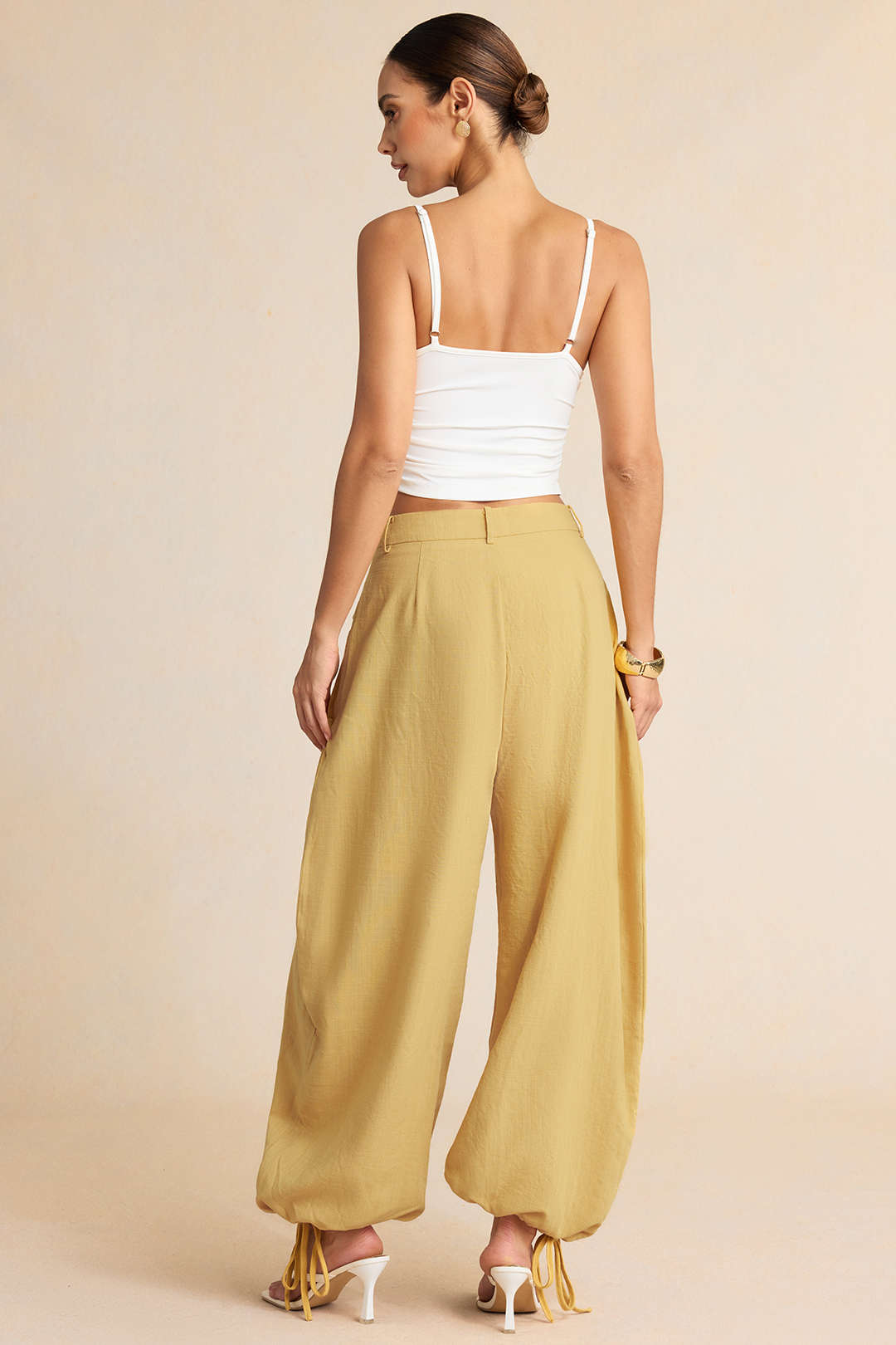 Button Pocket Tie-Up Pants