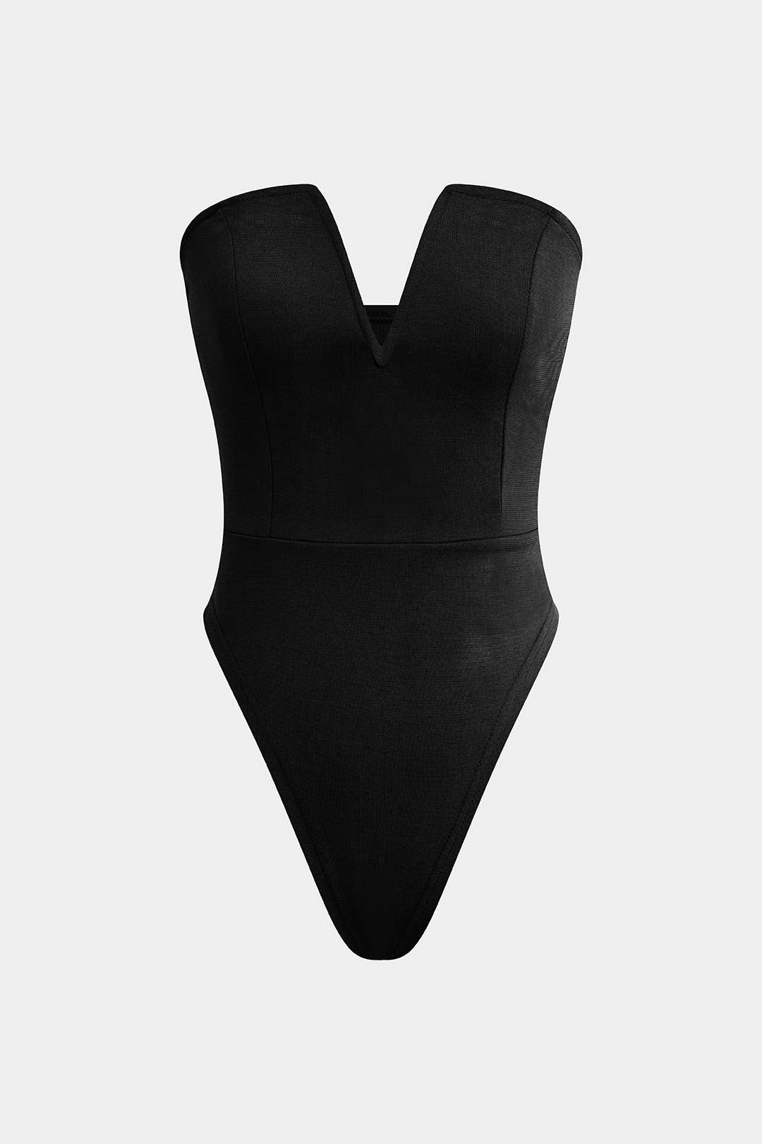 Basic V-neck Strapless Bodysuit