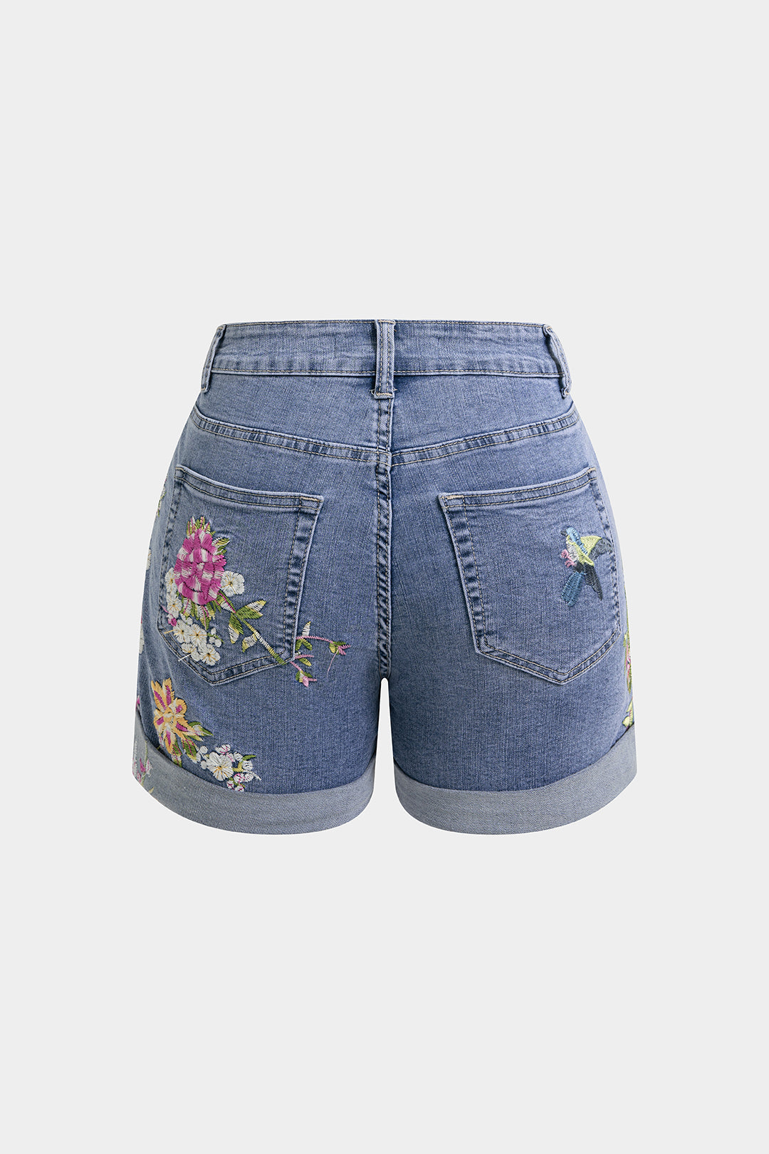 Denim Embroidery Shorts