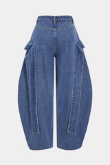 Denim Wide Leg Low Waist Barrel Jeans