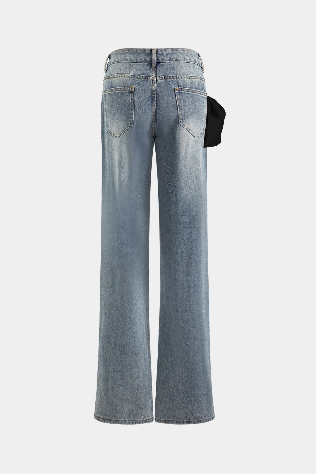 Bow Detail Straight Leg Jeans