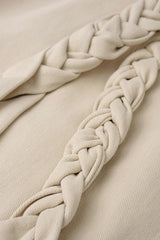 Braided Belted Pocket Wide Leg Pants