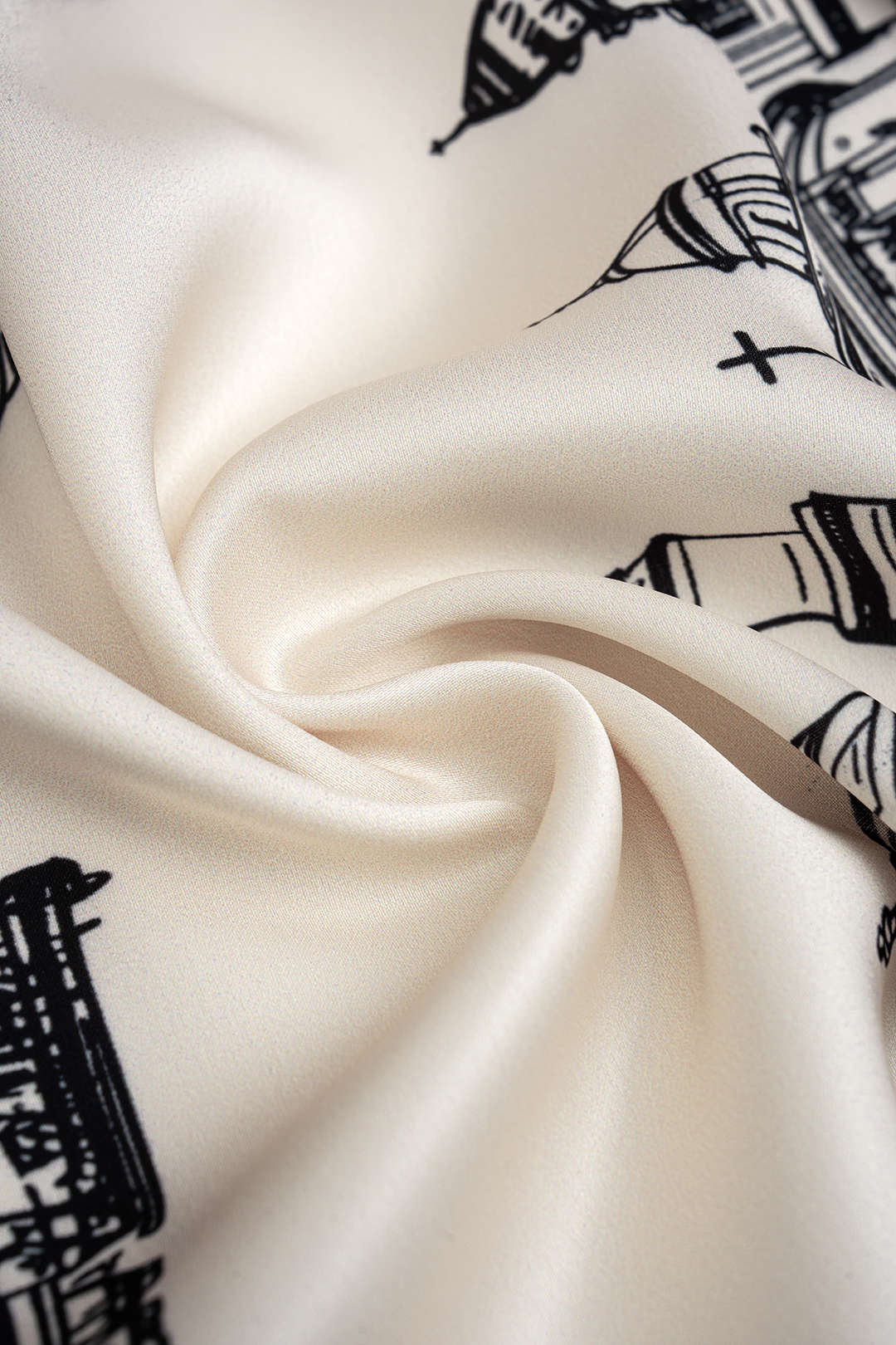 Artistic Print Satin One Shoulder Top