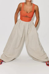 Contrast Cut Out Twist Knot Sleeveless Jumpsuit