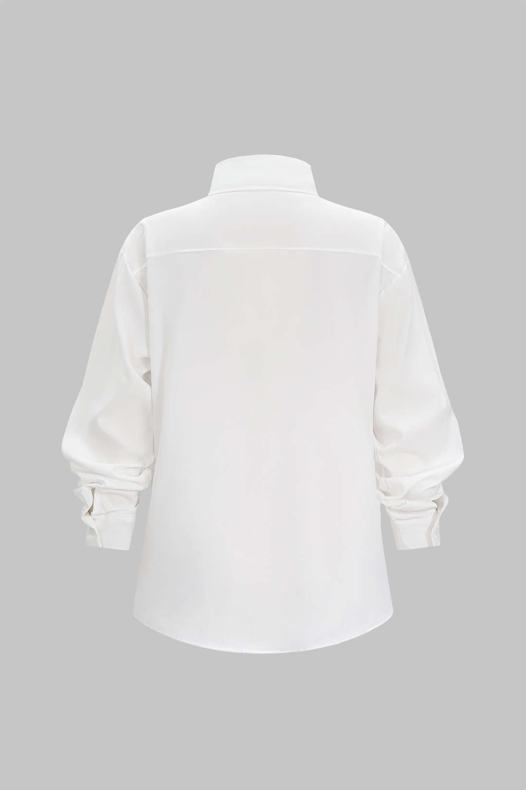 Denim Patchwork Frayed Asymmetrical Pocket Long-Sleeve Shirt