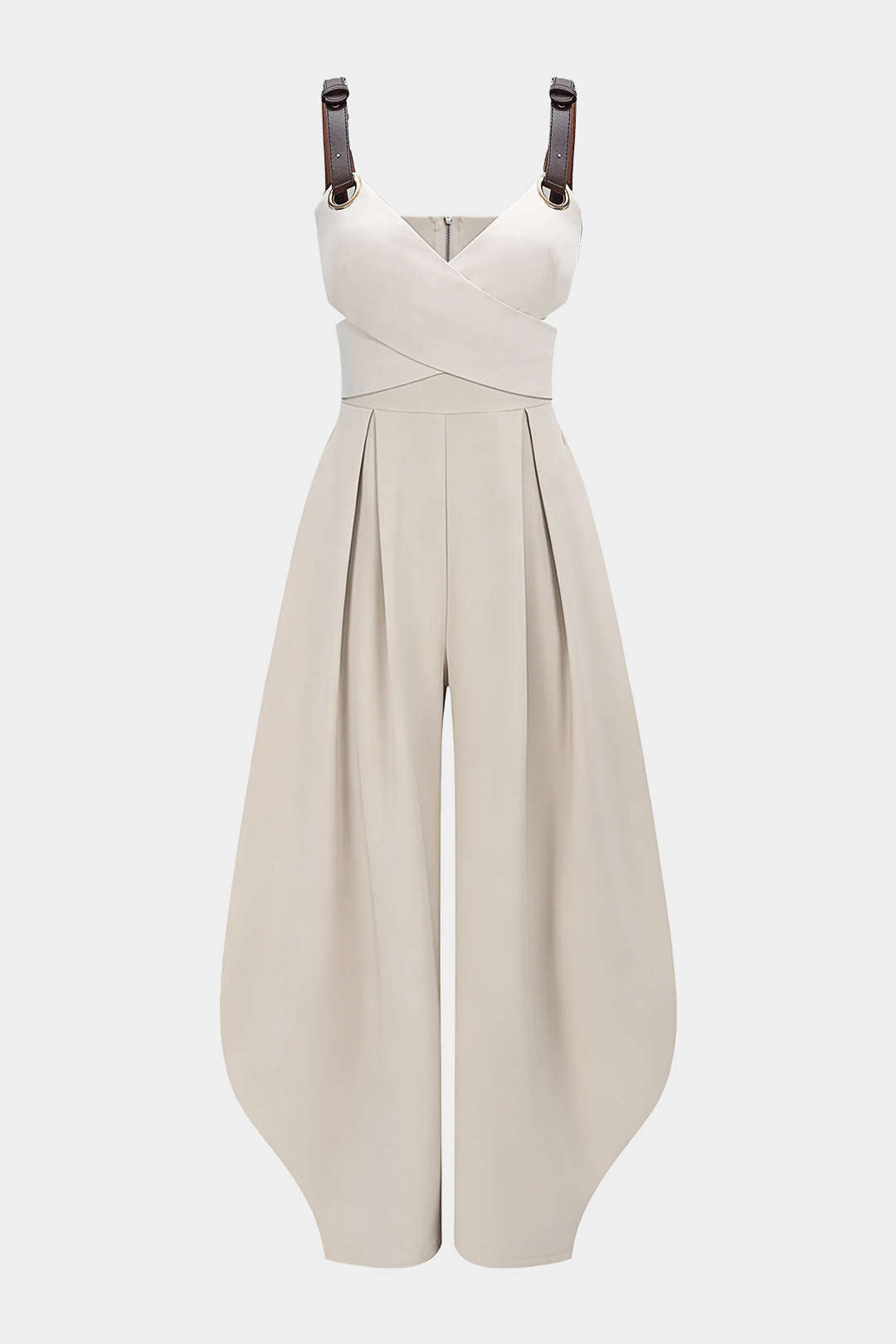Crossed Cut Out V-Neck Sleeveless Jumpsuit