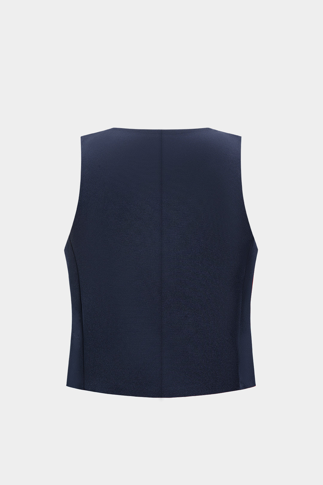 Contrast Pocket Round Neck Metallic Button Tank Top
