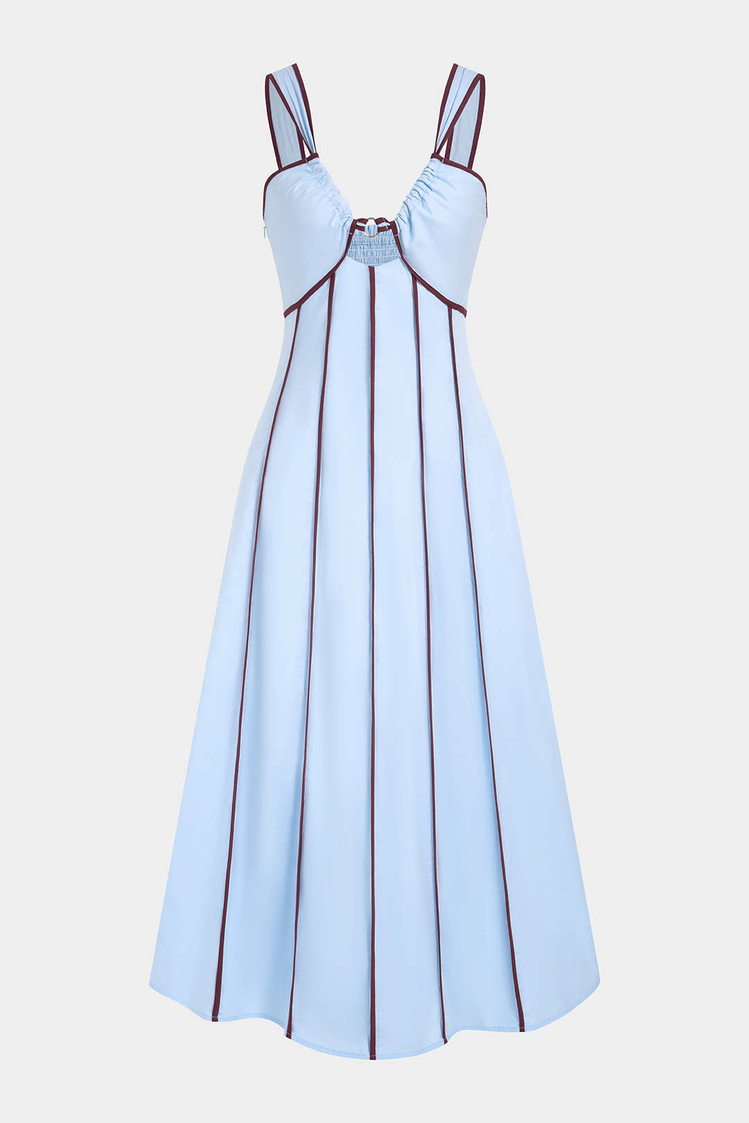 Contrast Trim Cut Out Sleeveless Maxi Dress