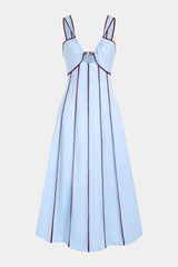Contrast Trim Cut Out Sleeveless Maxi Dress