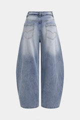 Denim Pocket Wide Leg Jeans