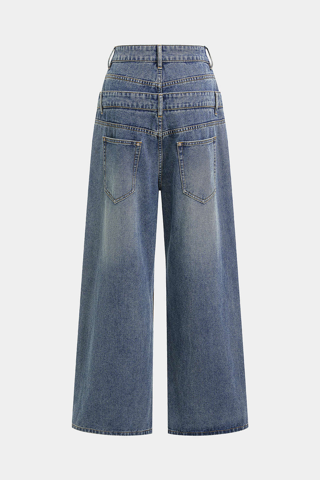 Denim Double Waistband Jeans