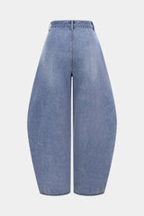 Denim Asymmetrical Barrel Jeans