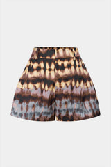 Abstract Tie Dye Print Satin Shorts