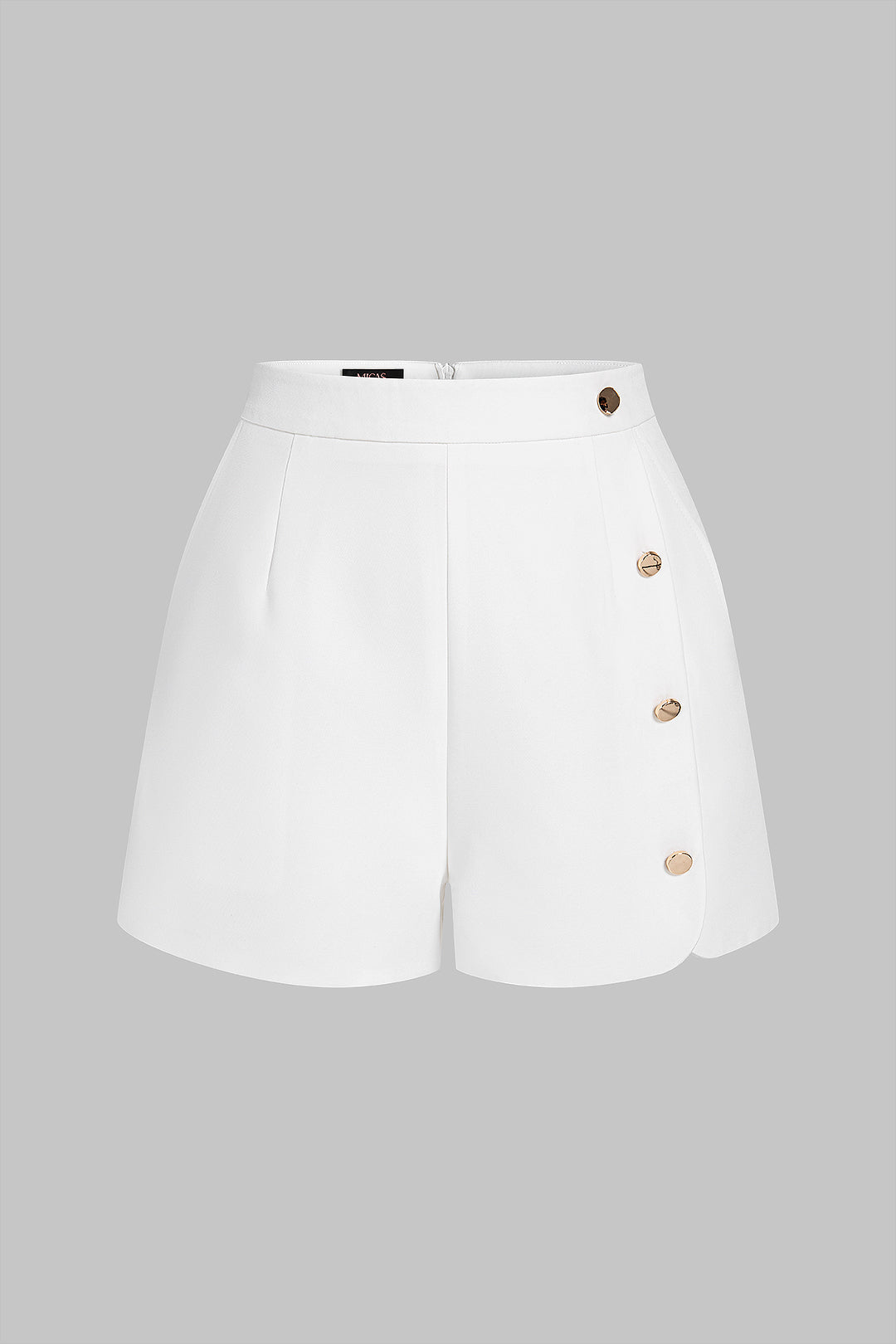 Asymmetrical Button Zipper Shorts