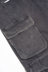 Denim Ripped Pocket Straight Leg Jeans