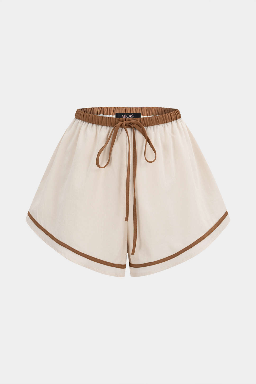 Contrast Binding Tie-Up Shorts