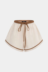 Contrast Binding Tie-Up Shorts
