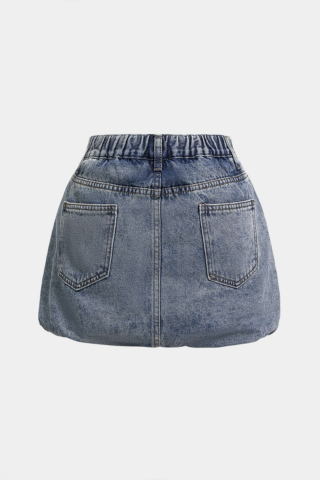 Denim Tie Front Pocket Mini Skirt