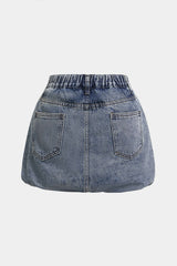 Denim Tie Front Pocket Mini Skirt