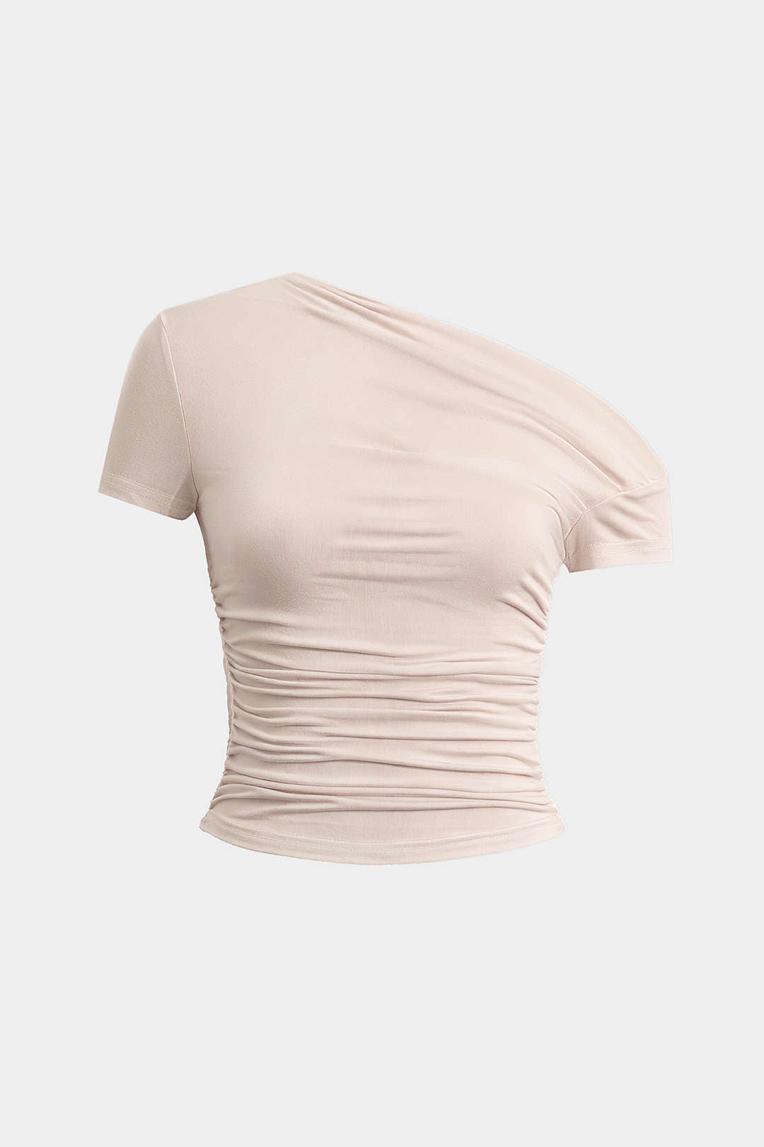 Basic Asymmetrical Ruched T-shirt