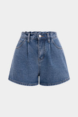 Denim Button Shorts