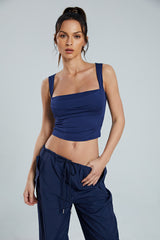 Basic Square Neck Cropped Tank Top