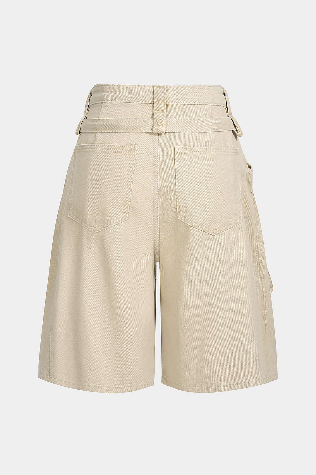 Denim Belted Pocket Shorts