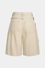 Denim Belted Pocket Shorts