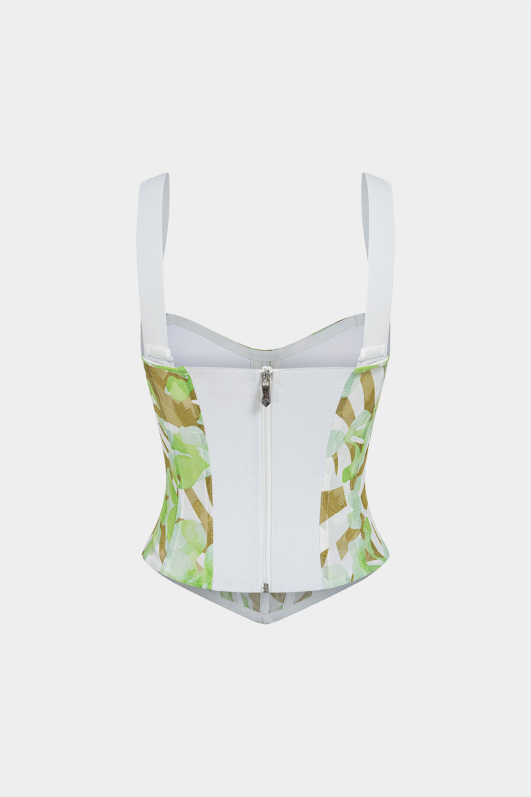 Chiffon Patchwork Jacquard Corset Cami Top