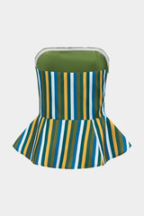 Contrast Stripe Strapless Tube Top
